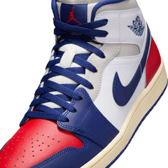 Air Jordan 1 Mid (White/Deep Royal Blue)