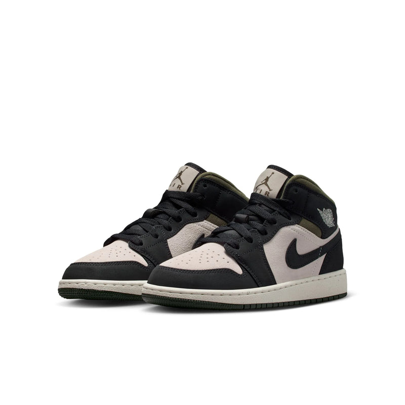 Air Jordan 1 Mid SE GS (LT Orewood Brn/Off Noir)