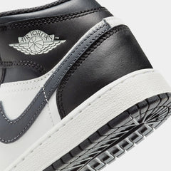 Air Jordan 1 Mid off Noir Grade School Lifestyle Shoes (Grey/Black/White)