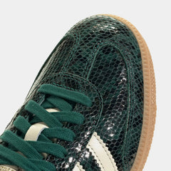 Samba OG Faux Snakeskin Womens Lifestyle Shoes (Black/Cream White/Collegiate Green)