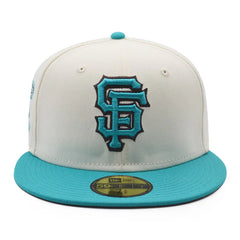 San Francisco Giants 50Th Anniversary Exclusive New Era 59Fifty Fitted Hat – Chrome/Teal/Chocolate UV