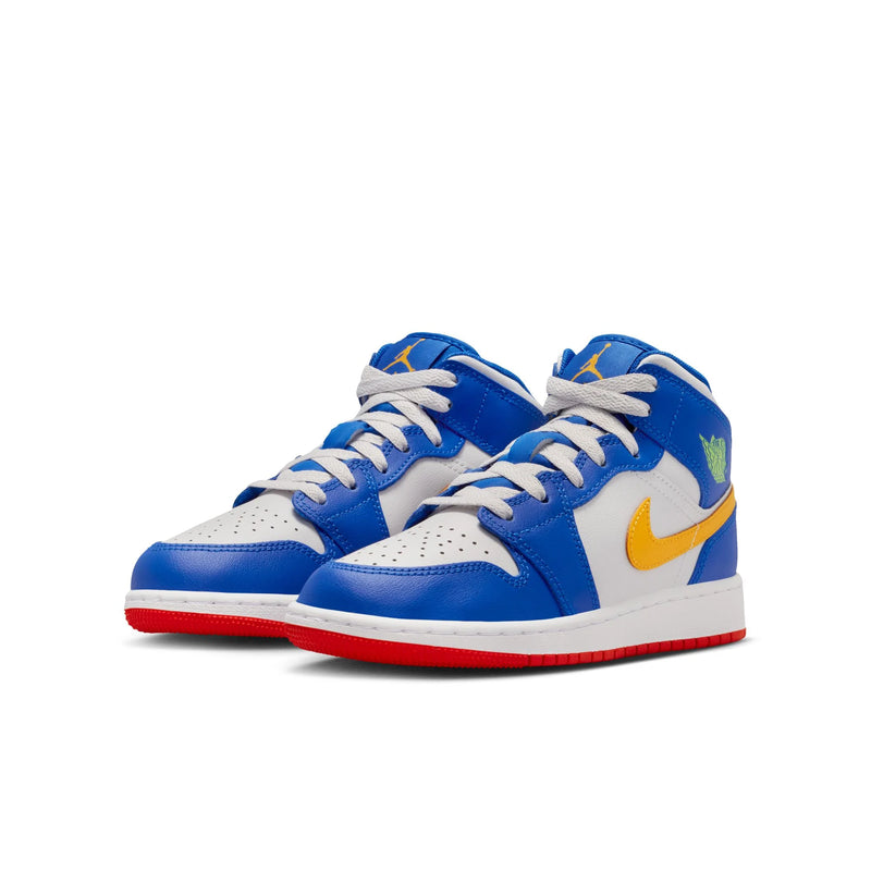Air Jordan 1 Mid BG (Racer Blue/Speed Red/Gold)