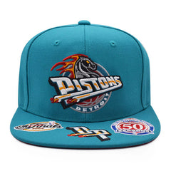 Detroit Pistons Mitchell & Ness NBA FRONT LOADED Snapback Hat- Green/Maroon