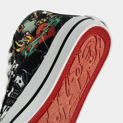 Black Cross High Top Preschool Lifestyle Shoes (Black/White)