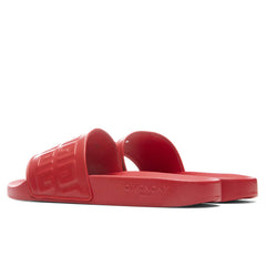 Slide 4G Flat Sandals - Red