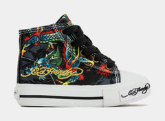 Dragon Tattoo High Top Infant Toddler Lifesyle Shoes (Black/White)