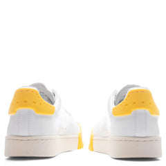 Leather Sneakers - Lily White/Yellow