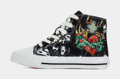Black Cross High Top Preschool Lifestyle Shoes (Black/White)