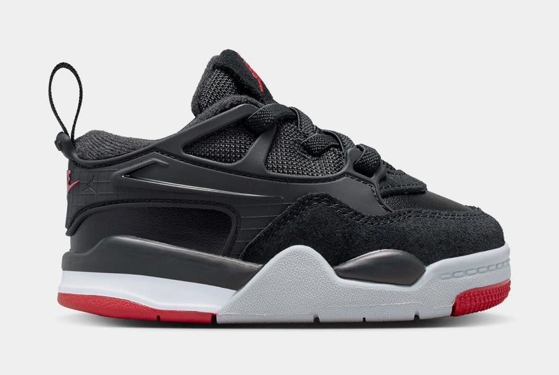 Air Jordan 4 Infant Toddler Lifestyle Shoes (Black/Wolf Grey/White/Varsity Red)