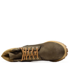Timberland Premium 6" Lace up Waterproof Boot - Dark Brown/Nubuck Olive