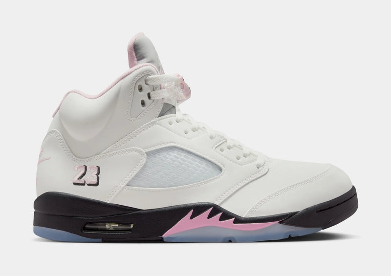 Air Jordan 5 Retro Medium Soft Pink Mens Lifestyle Shoes (White/Medium Soft Pink/Black)