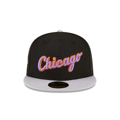 New Era 59Fifty Chicago White Sox Comiskey Park Patch Script Hat - Black, Grey