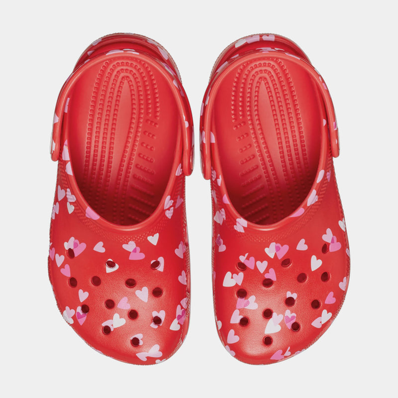 Classic Clog Valentines Day Preschool/Grade School Sandals (Pink/Red/White)
