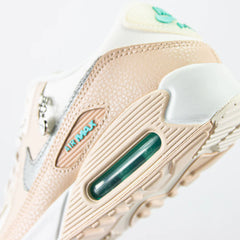 WMNS Nike Air Max 90 Phantom White Pink Green Metallic Silver Sneaker Shoe Trainer