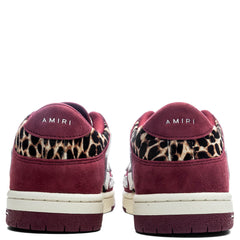 Leopard Skel Top Low - Burgundy
