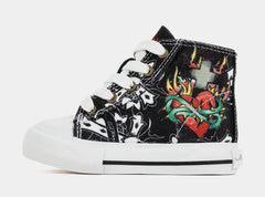 Black Cross High Top Infant Toddler Lifestyle Shoes (Black/White)