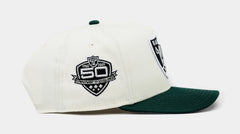 Las Vegas Raiders 50 950AF Snapback Mens Hat (Beige/Green)