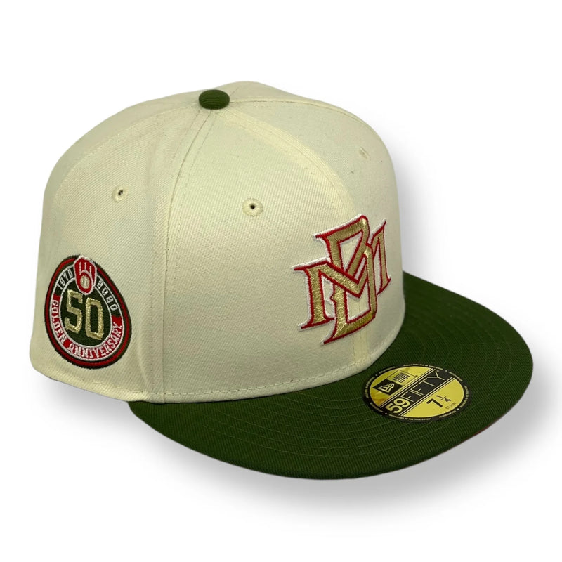 MILWAUKEE BREWERS (OFF-WHITE)(50 GOLDEN YEARS ANN) NEW ERA 59FIFTY FITTED (RED under VISOR)