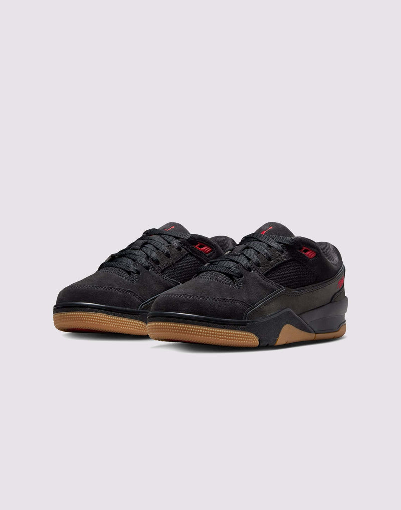 Kids Jordan Flight Court GS' Black Varsity Red Gum Med Brown Shoe Sneaker Shoe