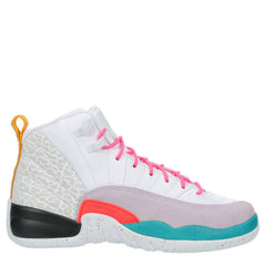 Kids Nike Air Jordan 12 White Green Pink Black Photon Dust 153265-130 Sneaker