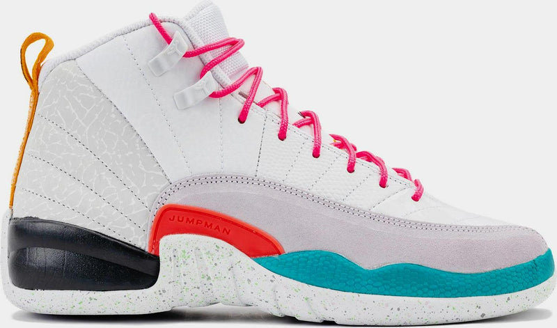 Kids Nike Air Jordan 12 Retro GS White Vapor Green Photon Dust 153265-130 Shoe