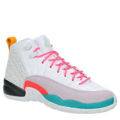 Kids Nike Air Jordan 12 White Green Pink Black Photon Dust 153265-130 Sneaker