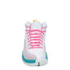 Kids Nike Air Jordan 12 White Green Pink Black Photon Dust 153265-130 Sneaker