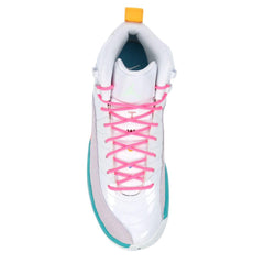 Kids Nike Air Jordan 12 White Green Pink Black Photon Dust 153265-130 Sneaker