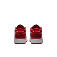 Kids Nike Air Jordan 1 Low SE GS Grey Red FQ1935-018 Sneaker Shoe Trainer