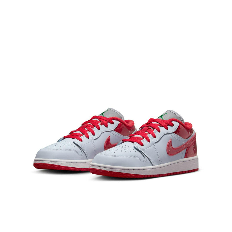 Kids Nike Air Jordan 1 Low SE GS Grey Red FQ1935-018 Sneaker Shoe Trainer