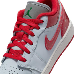 Kids Nike Air Jordan 1 Low SE GS Grey Red FQ1935-018 Sneaker Shoe Trainer