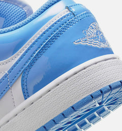 Kids Air Jordan 1 Low SE Legend Blue Patent GS White FZ3929-114 Shoe Sneaker