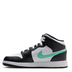 Kids Nike Air Jordan 1 White Black Green Glow DQ8423-103 Sneaker Shoe Trainers