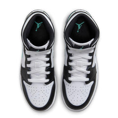 Kids Nike Air Jordan 1 White Black Green Glow DQ8423-103 Sneaker Shoe Trainers