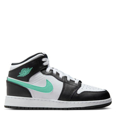 Kids Nike Air Jordan 1 White Black Green Glow DQ8423-103 Sneaker Shoe Trainers
