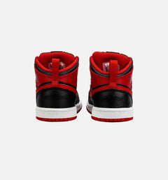 Kids Air Jordan 1 Mid TD Black Red White DQ8425-060 Shoe Sneaker Trainer