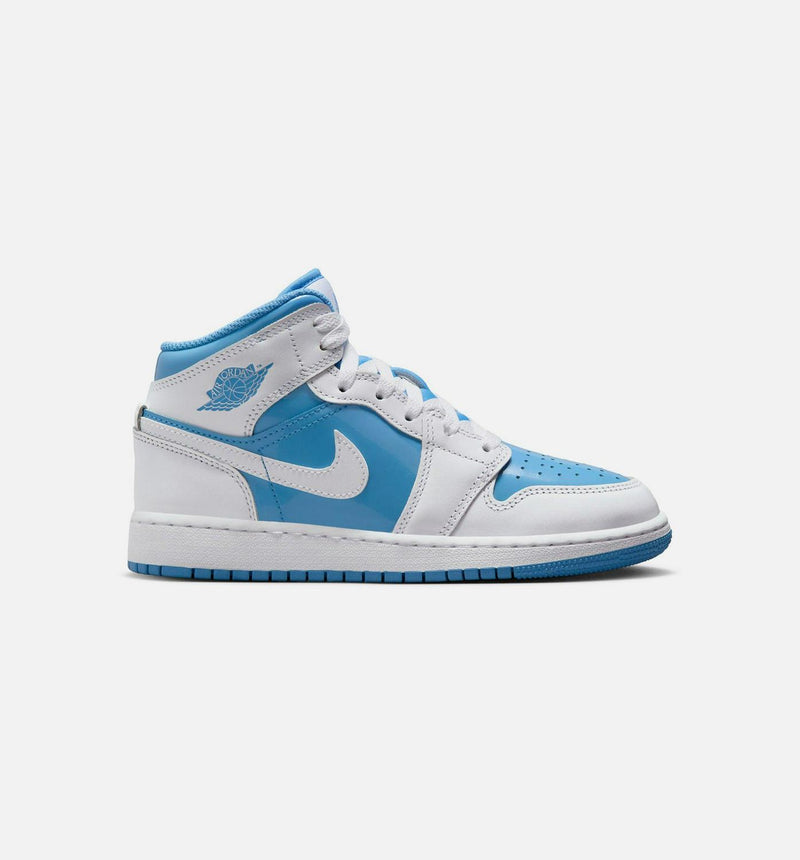 Kids Nike Air Jordan 1 Mid GS White Legend Blue FZ3933-114 Sneaker Shoe Trainer
