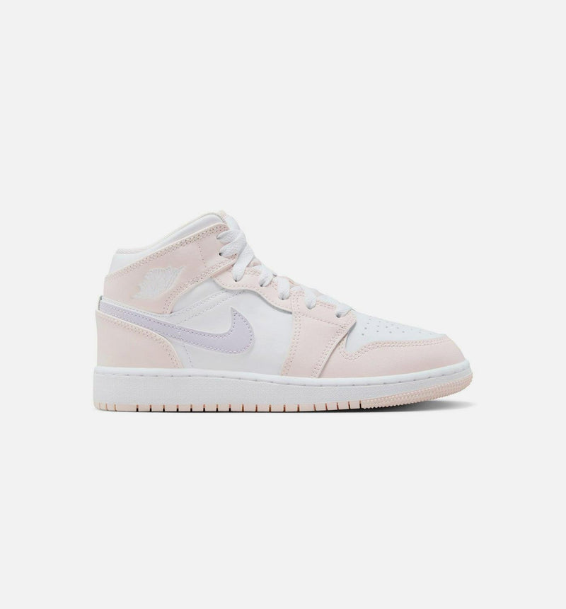 Kids Nike Air Jordan 1 Mid Pink Wash GS White Violet Frost FD8780-601 Sneaker