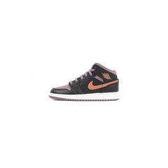 Kids Air Jordan 1 Mid SE GS Black Sky J Orange-Sky J Muave Shoe Sneaker Trainer