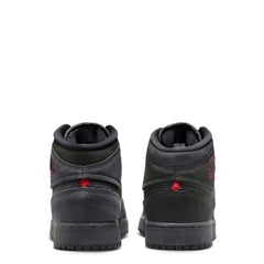 Kids Nike Air Jordan 1 Mid Se Craft Dark Smoke Grey Red Black FQ7742-001 Sneaker