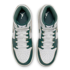 Kids Nike Air Jordan 1 Mid Oxidized Green Sail Neutral Grey FQ8088-103 Sneaker