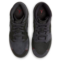 Kids Nike Air Jordan 1 Mid Se Craft Dark Smoke Grey Red Black FQ7742-001 Sneaker