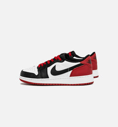 Kids Nike Air Jordan 1 Retro Low OG Black Toe GS White Red CZ0858-106 Sneaker