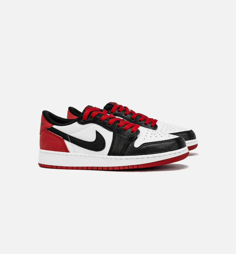 Kids Nike Air Jordan 1 Retro Low OG Black Toe GS White Red CZ0858-106 Sneaker