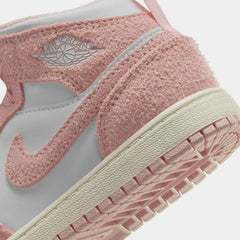 Kids Nike Air Jordan 1 Mid SE PS White Legend Pink Sail FN7493-161 Shoe Sneaker