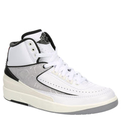 Kids Nike Air Jordan 2 Retro White Black Grey Sneaker Shoe Trainer