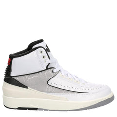 Kids Nike Air Jordan 2 Retro White Black Grey Sneaker Shoe Trainer