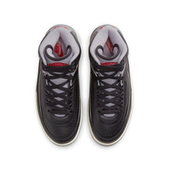 Kids Nike Air Jordan 2 Retro GS Black Gray White Red DQ8562-001 Shoe Trainer