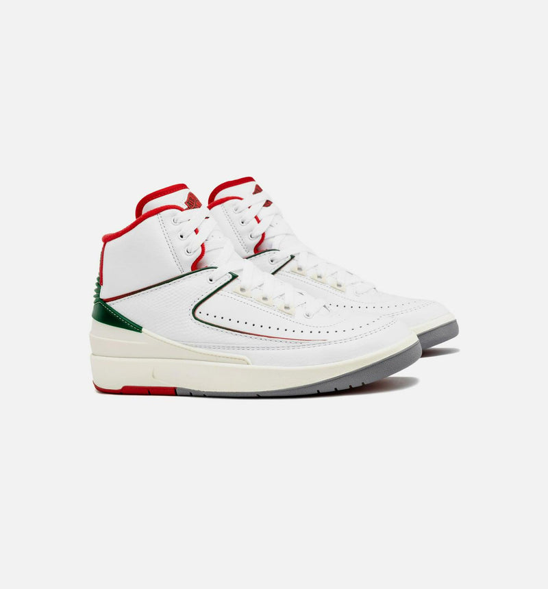 Kids Air Jordan 2 Retro Italy GS White Fire Red DQ8562-101Shoe Sneaker Trainer
