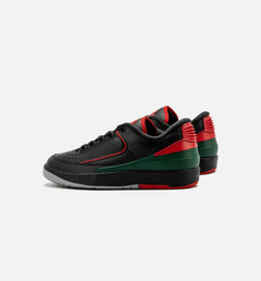 Kids Air Jordan 2 Retro Low Christmas GS Black Fire Red Cement Grey DV9956-006